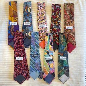 Bundle 9 Vintage Handmade Silk Ties Sy Friedman